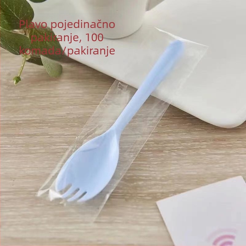 Jednokratne žličice i vilice s dugim dršcima, individualno zapakirane, za roštilj, bibimbap, desertne posude i voćne zdjele — Materijal: PP; Brend: Unique; Funkcija: Druge; Lansiranje proizvoda: Drugo