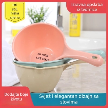 Velika plastična žlica za vodu s dugim drškom, kuhinjska upotreba, duboka mjerna žlica za vodu s karikaturnim uzorkom