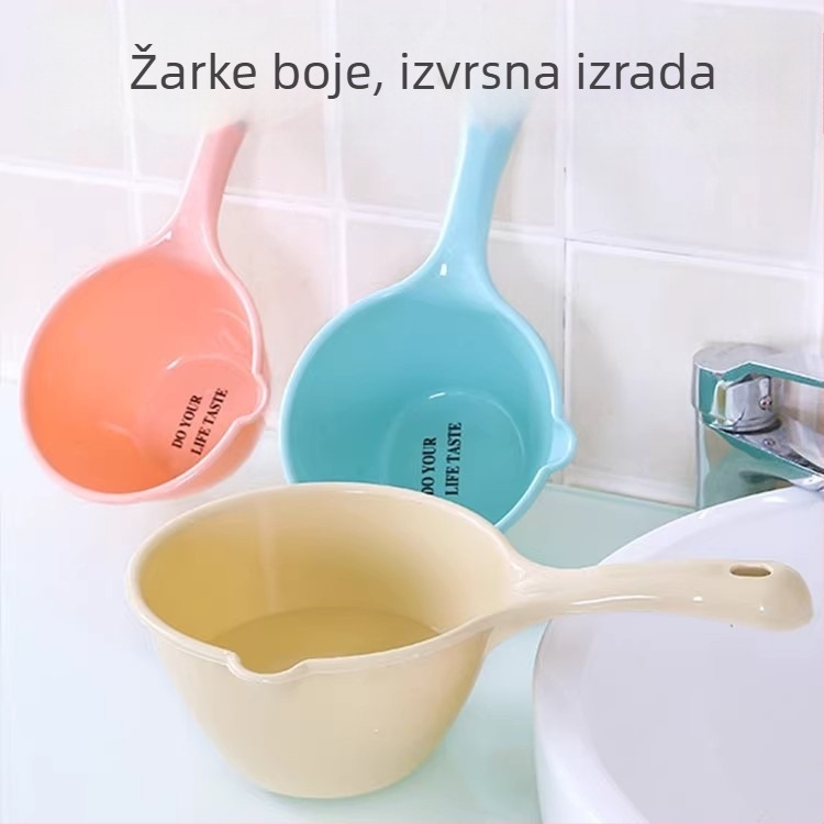 Velika plastična žlica za vodu s dugim drškom, kuhinjska upotreba, duboka mjerna žlica za vodu s karikaturnim uzorkom