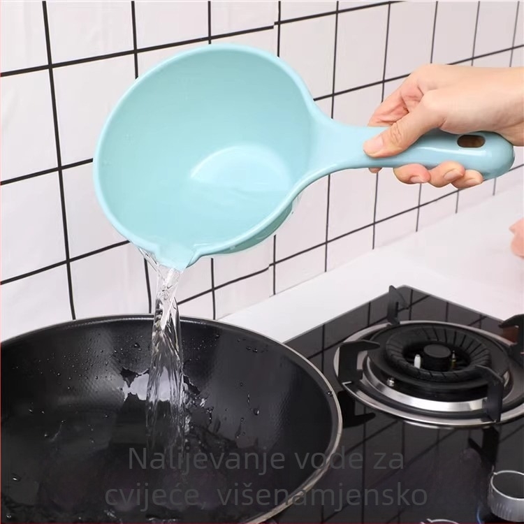 Velika plastična žlica za vodu s dugim drškom, kuhinjska upotreba, duboka mjerna žlica za vodu s karikaturnim uzorkom