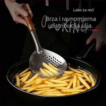 Žlica za ocjeđivanje od nehrđajućeg čelika s dugim držkom