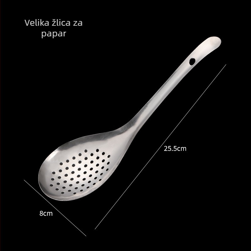 Žlica za ocjeđivanje od nehrđajućeg čelika s dugim držkom