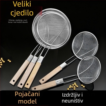 Kolander s dugom drškom od 201 nerđajućeg čelika, protivklizni, otporan na visoke temperature, izdržljiv i ne deformira; žlica‑špatula; Caihuiying