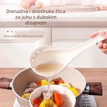 Japanskog stila velika plastična žlica za kuhanje, PP materijal, hrana–kvaliteta, otporna na visoke temperature, 2-u-1 cjediljna žlica