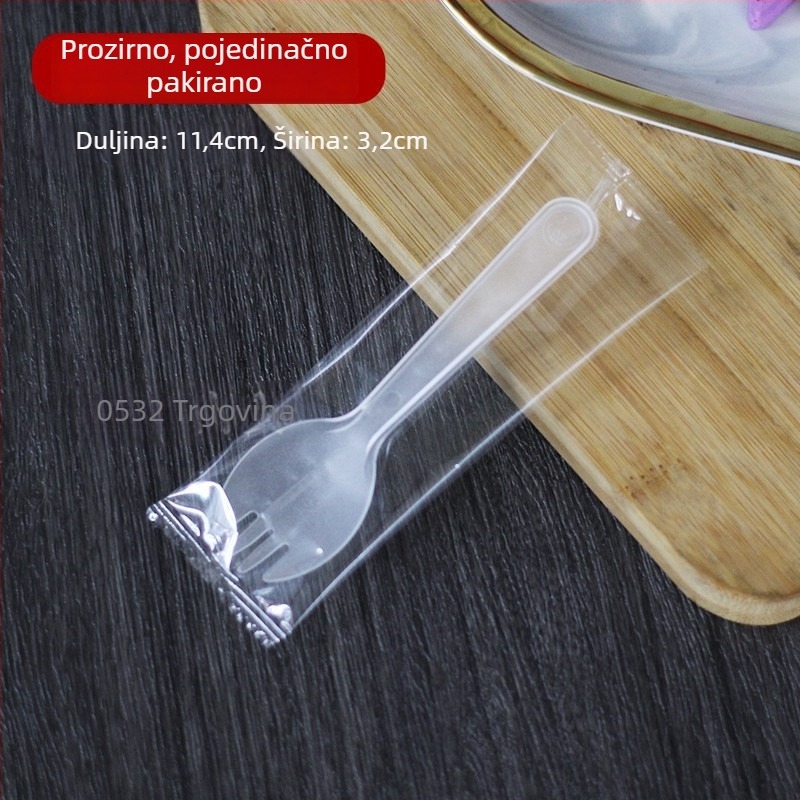 Jednokratna vilica za pečene slatke krumpire, individualno pakirana, PP materijal, debela i otporna na lomljenje.