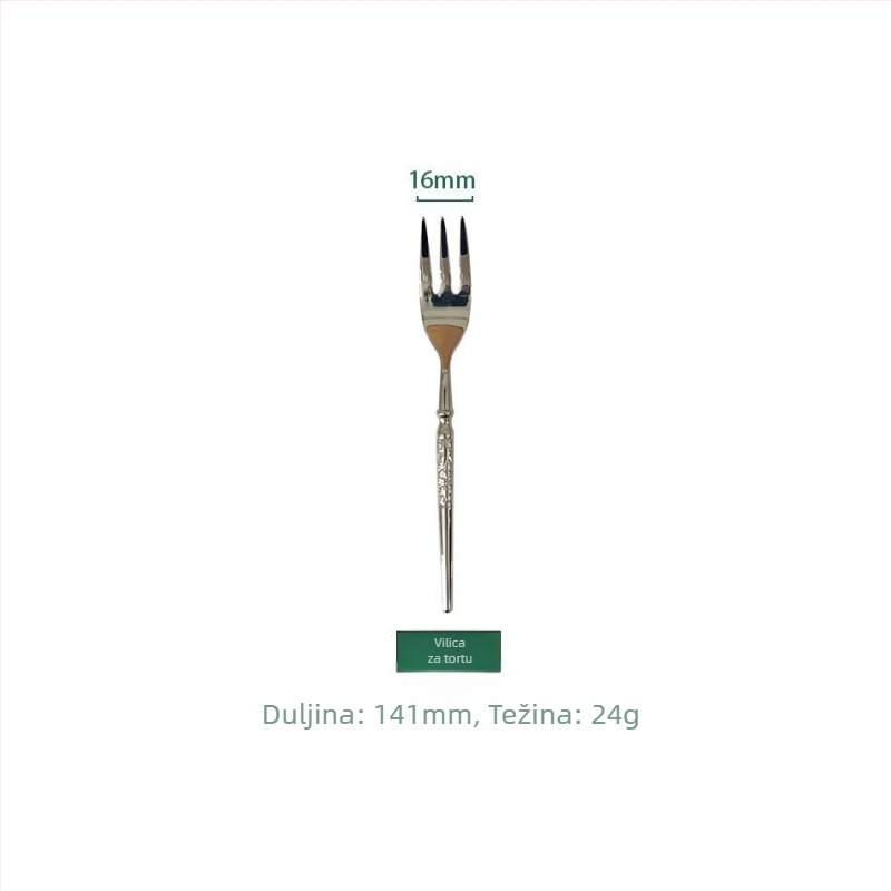 Hammerirani set zapadnog posuđa od 304 nehrđajućeg čelika — nož za steak, vilica i žlica, desertna žlica i vilica, ručna izrada, ogledno poliranje, lagani luksuzni retro stil