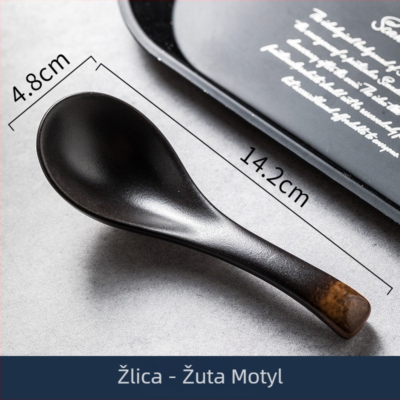 Japanskog stila keramička jušna žlica s dugim drškom