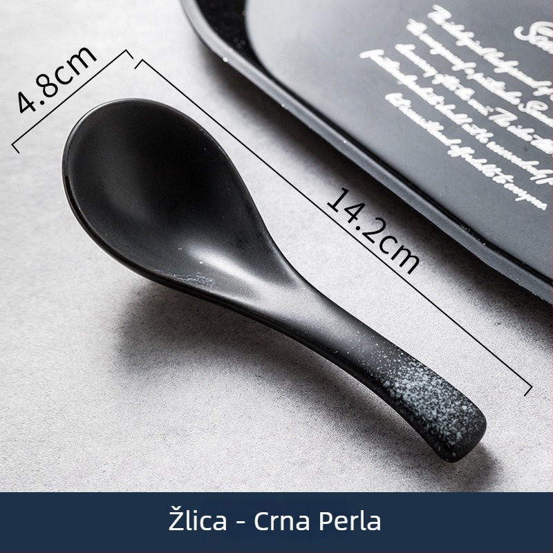 Japanskog stila keramička jušna žlica s dugim drškom