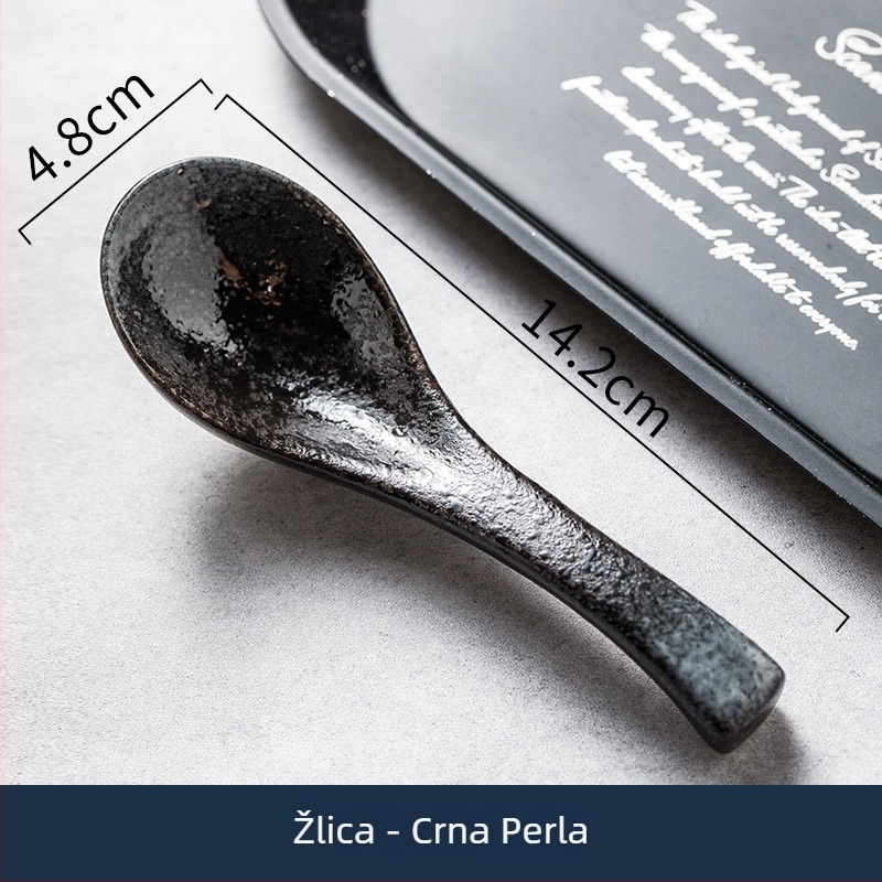 Japanskog stila keramička jušna žlica s dugim drškom