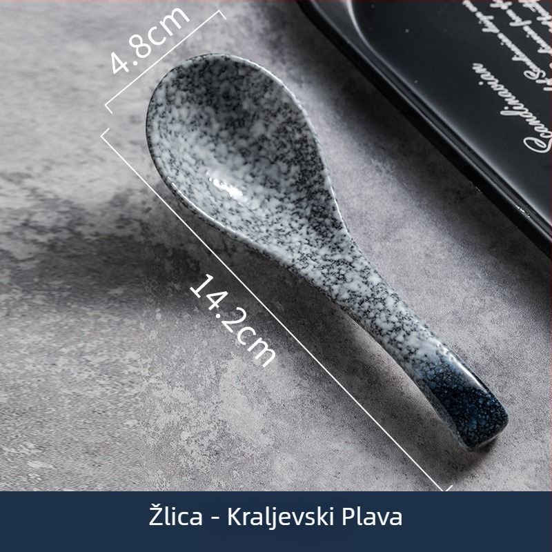 Japanskog stila keramička jušna žlica s dugim drškom