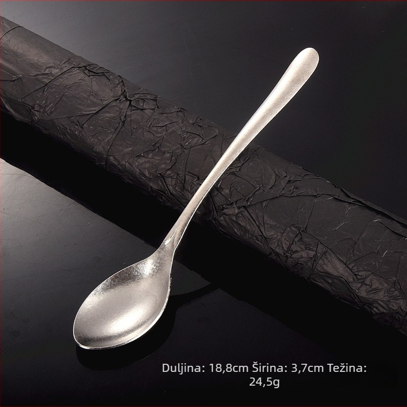 Žlica za led od čistog titana, srcoliti kristalni dizajn i duga drška (moderni minimalistički stil; mogućnost prilagođavanja)