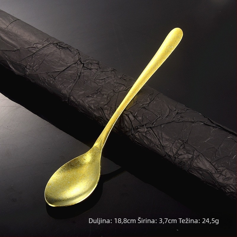 Žlica za led od čistog titana, srcoliti kristalni dizajn i duga drška (moderni minimalistički stil; mogućnost prilagođavanja)