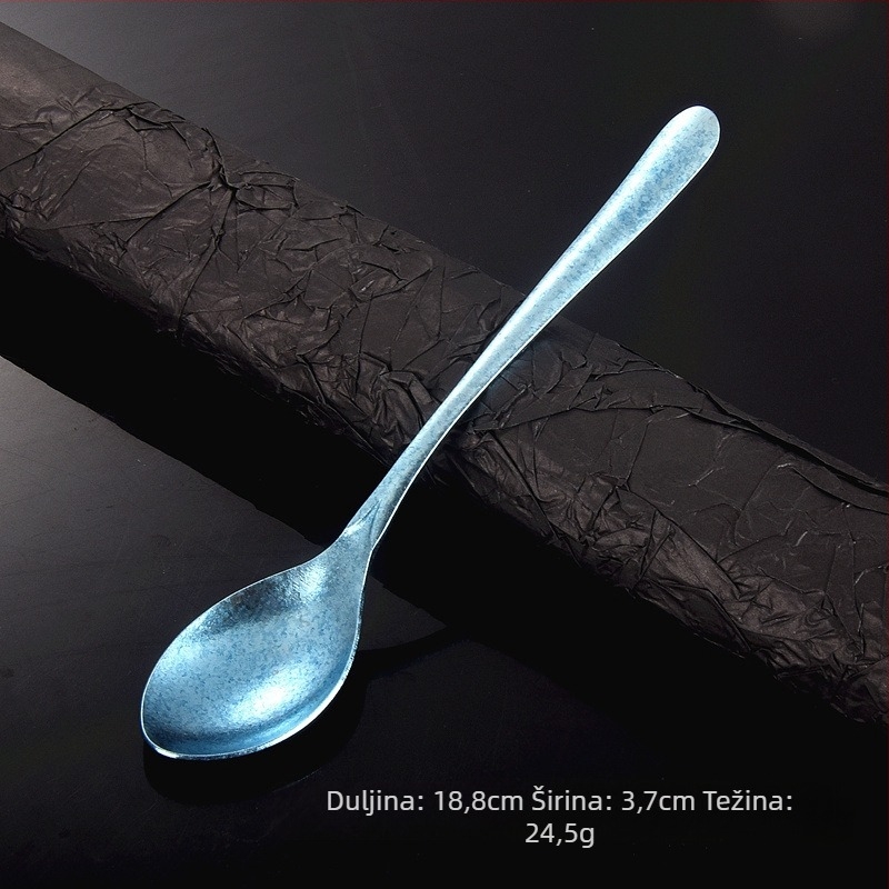 Žlica za led od čistog titana, srcoliti kristalni dizajn i duga drška (moderni minimalistički stil; mogućnost prilagođavanja)