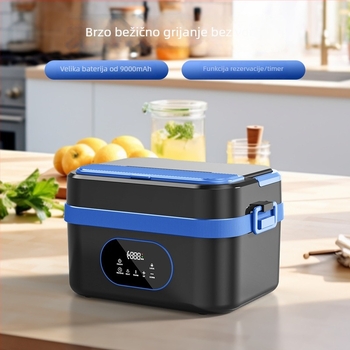 Električna kutija za obrok sa samostalnim zagrijavanjem, bez vode, kapacitet 1–2 L, grijanje 12V 64W, tri odjeljka