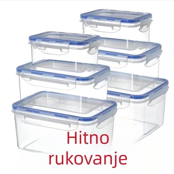Inmier prehrambena plastična pravokutna kutija za hranu s čvrstim poklopcem, mikrovalna sigurna, za skladištenje u hladnjaku, kapacitet 0,5–3 L