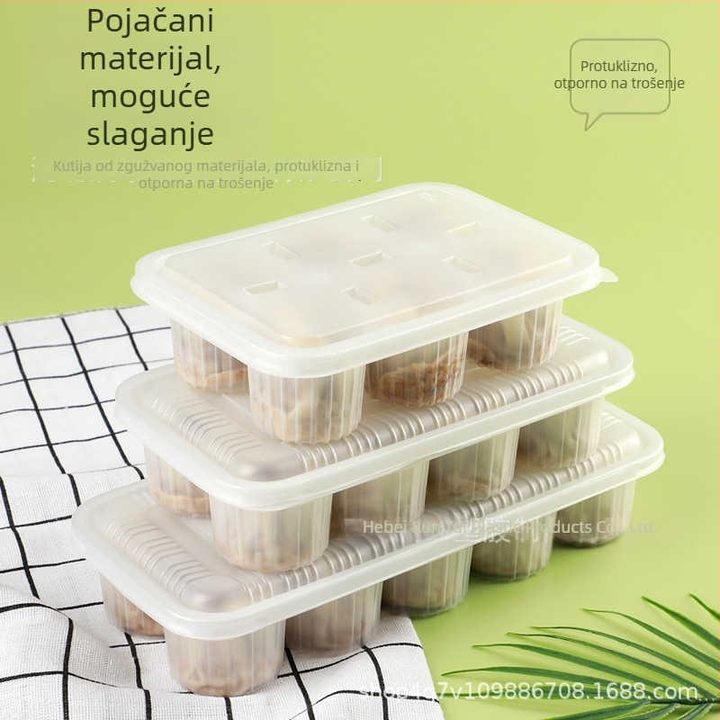 8-dijelna jednokratna kutija za pakiranje dim sum, plastika, prehrambena kvaliteta, zatvorena, kutija za ručak