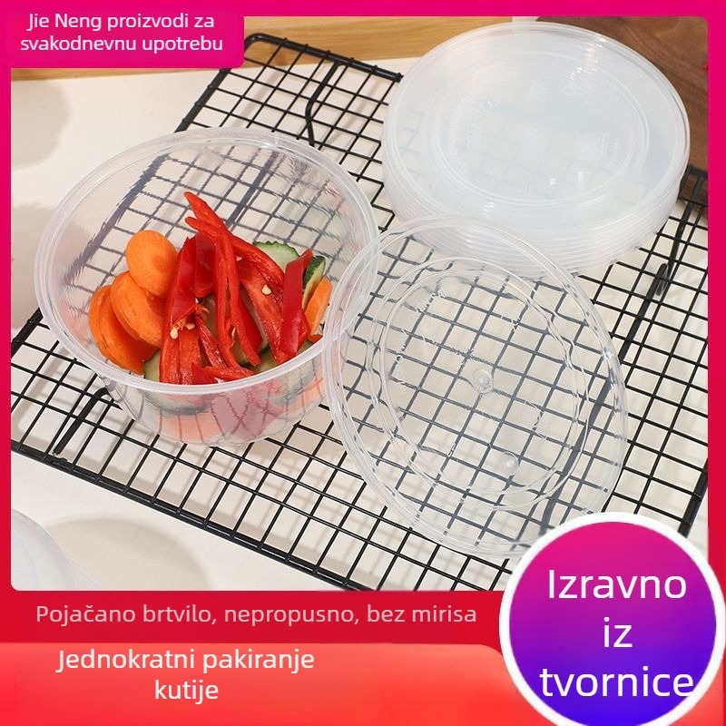 Jednokratna kutija za ručak s poklopcem – PP materijal, kompatibilna s mikrovalnom pećnicom, paket 5/10, Clean Energy