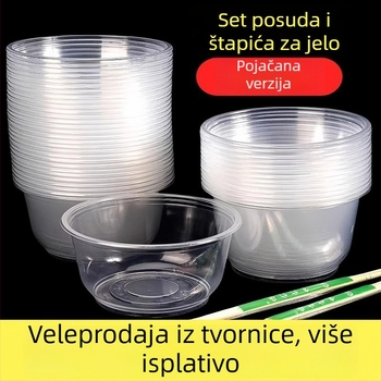 Jednokratni plastični set posuđa, 30 paketa u kutiji, biološki razgradiv, nije pogodna za mikrovalnu, Hanggrids
