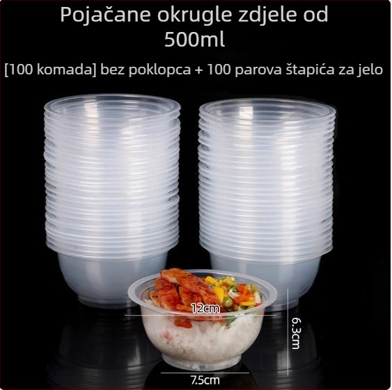 Jednokratni plastični set posuđa, 30 paketa u kutiji, biološki razgradiv, nije pogodna za mikrovalnu, Hanggrids