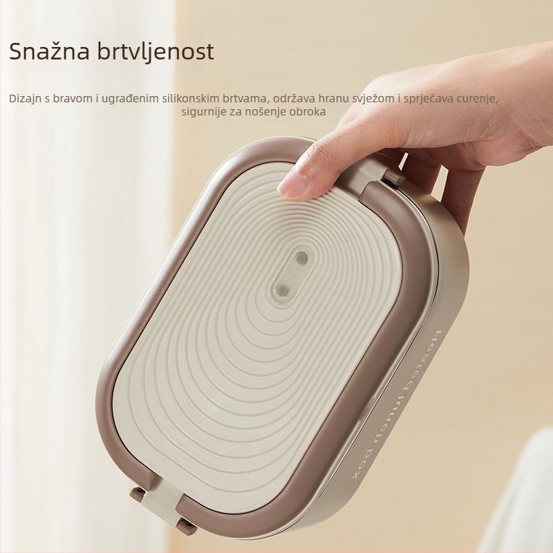 Prijenosni električni kutija za ručak, grijanje bez vode, izoliran, napajanje iz mreže, nehrđajući čelik 1,1–1,2 L