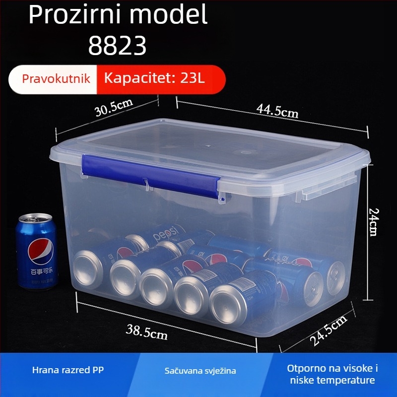 Kutija za namirnice – velika kapaciteta, plastična PP, pravokutnog oblika, pogodna za mikrovalnu pećnicu, 3.1–4 L