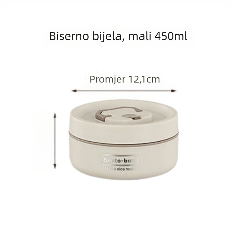 Kutija za ručak od nehrđajućeg čelika, izolirana, okrugla, otporna na prolijevanje, 501-800 ml, jednovrstna
