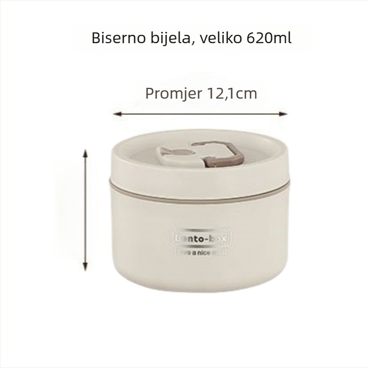 Kutija za ručak od nehrđajućeg čelika, izolirana, okrugla, otporna na prolijevanje, 501-800 ml, jednovrstna