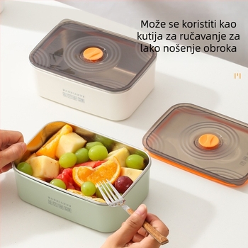 Nehrđajuća čelična zatvorena crisper kutija, pravokutnog oblika, mikrovalna kompatibilna, kapacitet 501–800 ml