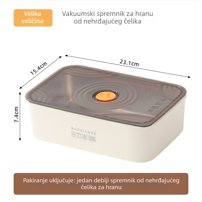 Nehrđajuća čelična zatvorena crisper kutija, pravokutnog oblika, mikrovalna kompatibilna, kapacitet 501–800 ml