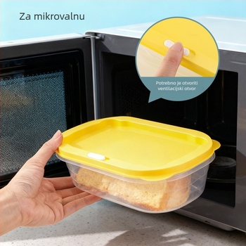 Kutije za hranu od PP, kvalitete hrane, pravokutne, s poklopcem, mikrovalno sigurne, kapacitet 501–800 ml, 5-dijelni set.