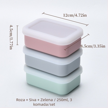 Kancelarijska kutija za ručak od silikona, pogodna za mikrovalnu pećnicu, pravokutnog oblika, kapacitet 800–1000 ml, čuva svježu hranu