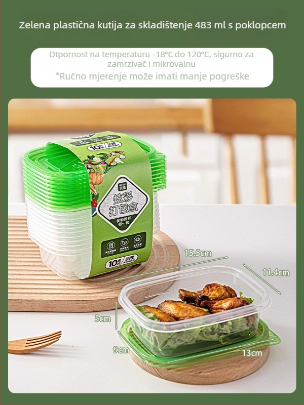 Jednokratna PP kutija za ručak sa zdjelom i štapićima, sigurnost hrane, biološki razgradiva, za ured