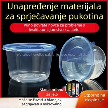 Jednokratna zdjela, čvrsti PP5, otporna na visoke temperature, mikrovalna pećnica, tisak logotipa