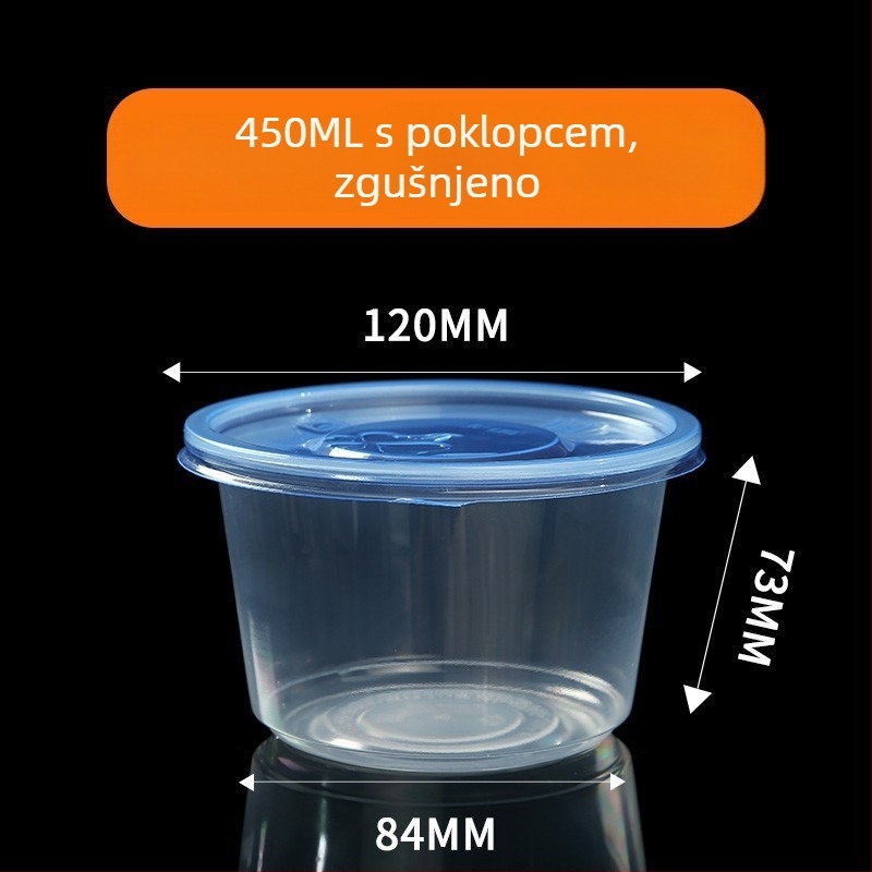 Jednokratna zdjela, čvrsti PP5, otporna na visoke temperature, mikrovalna pećnica, tisak logotipa