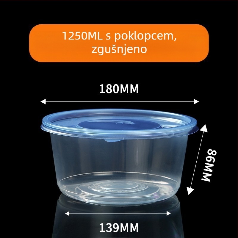 Jednokratna zdjela, čvrsti PP5, otporna na visoke temperature, mikrovalna pećnica, tisak logotipa