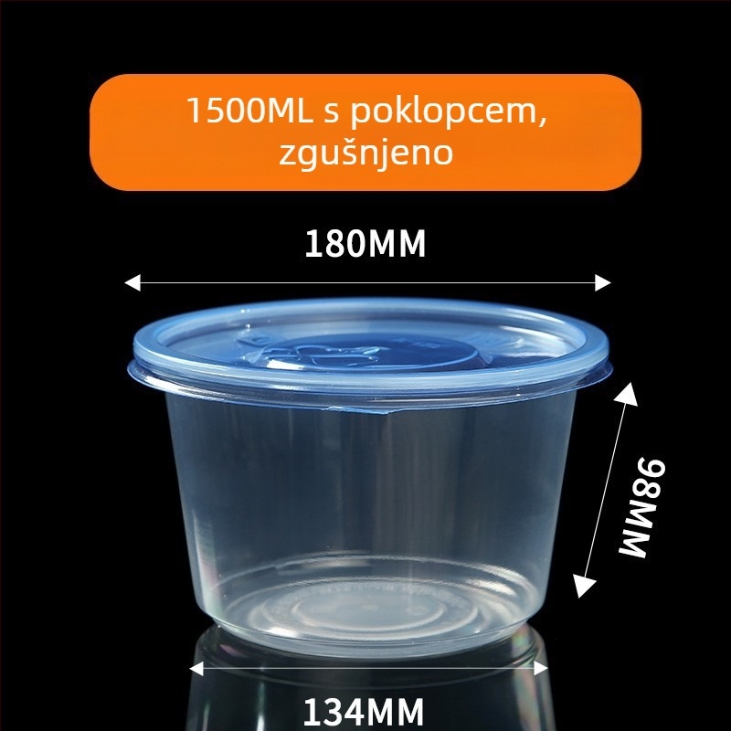 Jednokratna zdjela, čvrsti PP5, otporna na visoke temperature, mikrovalna pećnica, tisak logotipa