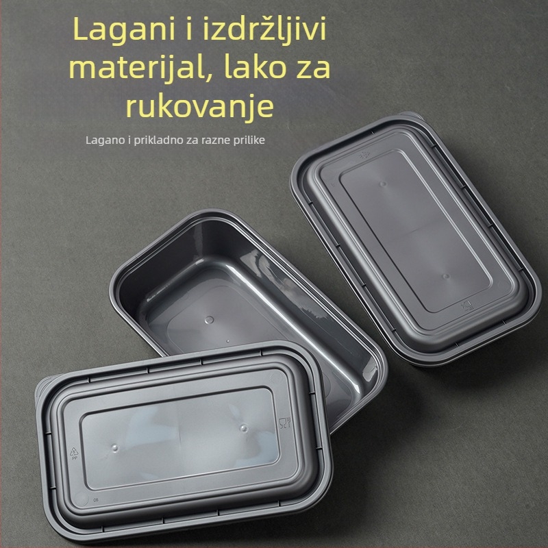 Jednokratna pravokutna kutija za obrok, mikrovalnu pećnicu pogodna, prehrambeni PP materijal, mogućnost otiska logotipa