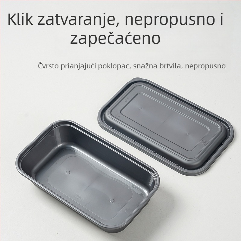 Jednokratna pravokutna kutija za obrok, mikrovalnu pećnicu pogodna, prehrambeni PP materijal, mogućnost otiska logotipa