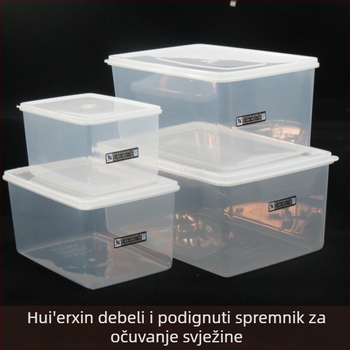 Plastična pravokutna kutija za skladištenje hrane, prehrambena kvaliteta, prozirna, za hladnjak, Let's Write