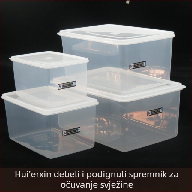 Plastična pravokutna kutija za skladištenje hrane, prehrambena kvaliteta, prozirna, za hladnjak, Let's Write