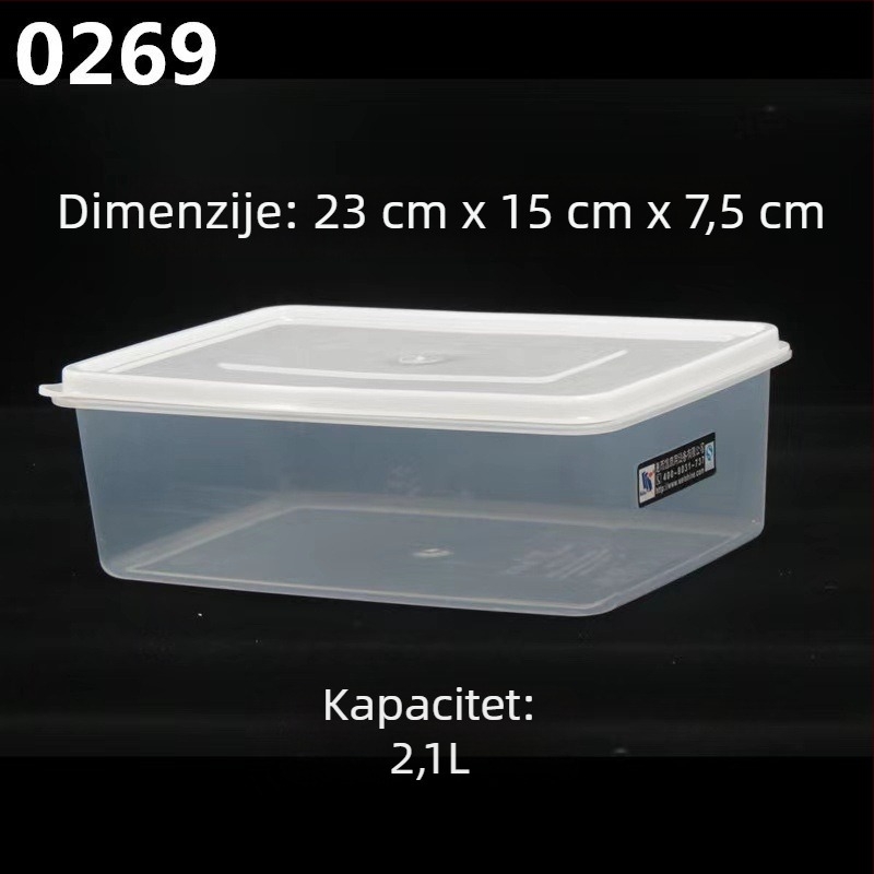 Plastična pravokutna kutija za skladištenje hrane, prehrambena kvaliteta, prozirna, za hladnjak, Let's Write