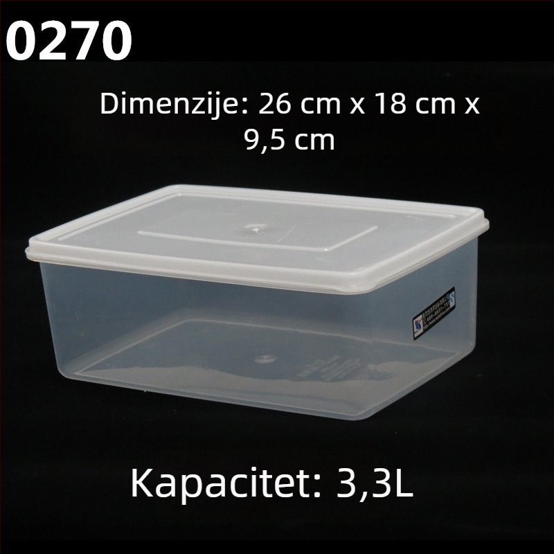 Plastična pravokutna kutija za skladištenje hrane, prehrambena kvaliteta, prozirna, za hladnjak, Let's Write