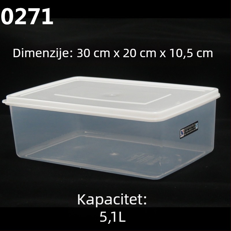 Plastična pravokutna kutija za skladištenje hrane, prehrambena kvaliteta, prozirna, za hladnjak, Let's Write