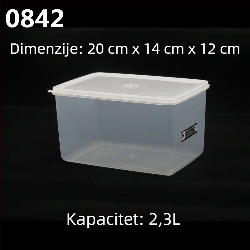 Plastična pravokutna kutija za skladištenje hrane, prehrambena kvaliteta, prozirna, za hladnjak, Let's Write