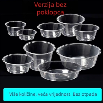 Kutija za dostavu bez poklopca, debela pravokutna plastična kutija, PP-5 materijal, pakiranje 50 kom, pogodno za mikrovalnu pećnicu
