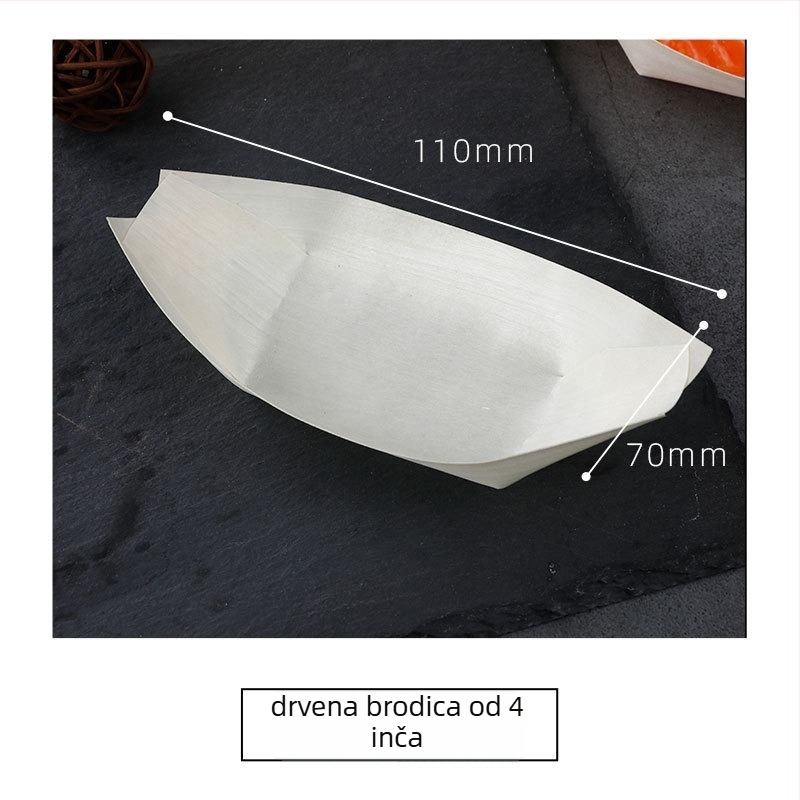 Drvena kutija za grickalice u obliku broda, prilagodljiva, debljina 36 mm, kapacitet 10