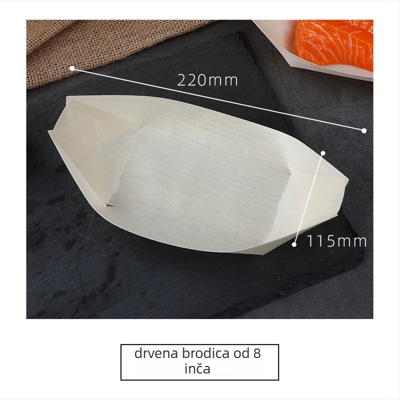 Drvena kutija za grickalice u obliku broda, prilagodljiva, debljina 36 mm, kapacitet 10