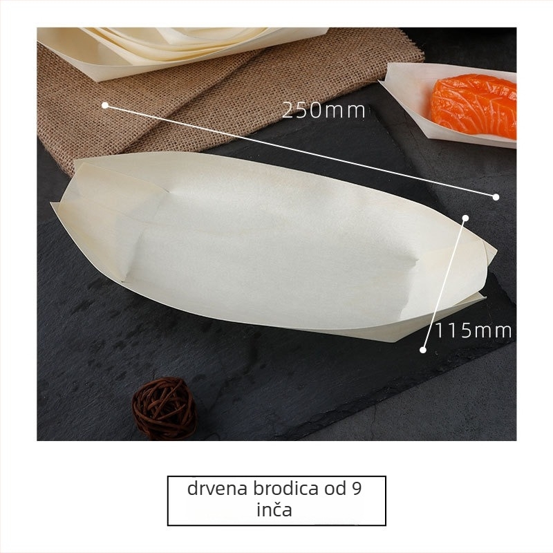 Drvena kutija za grickalice u obliku broda, prilagodljiva, debljina 36 mm, kapacitet 10