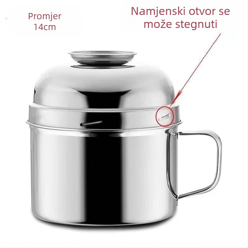 Kutija za obrok od nehrđajućeg čelika, trokatna kutija, kapacitet ispod 300 ml, pogodna za uredske potrebe, nije sigurna za mikrovalnu pećnicu