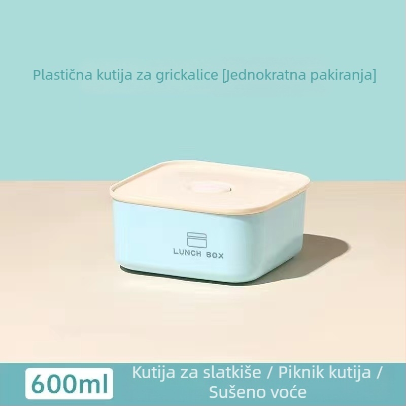 Kutija za ručak od 304 nerđajućeg čelika, jednostruki pravokutni oblik, zadržava toplinu, pogodna za mikrovalnu pećnicu